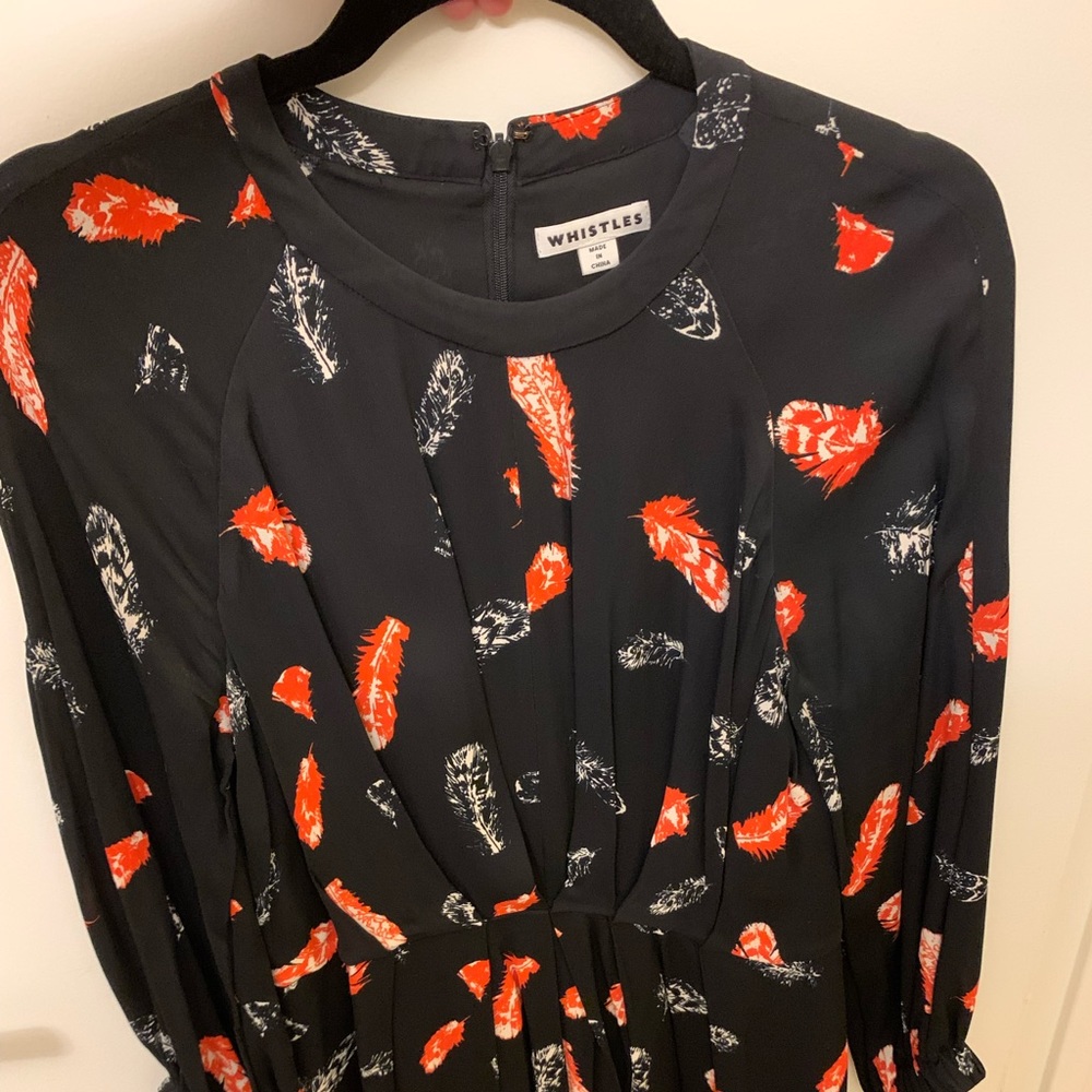 Whistles Jasmine Feather Print Dress